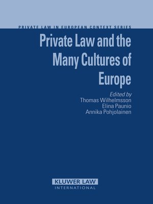cover image of Private Law and the Many Cultures of Europe